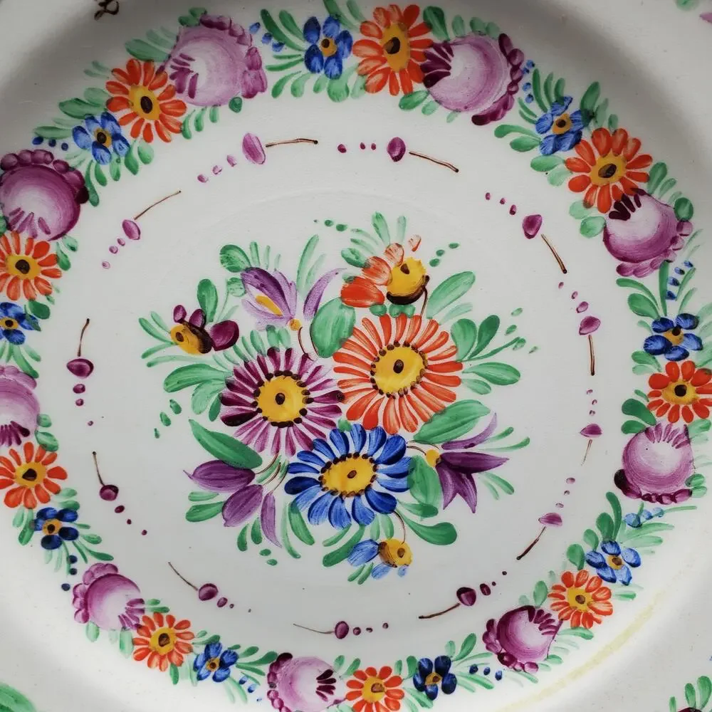 Vintage Chodovia Czech Hand Painted Floral Plate Chodov Porcelain